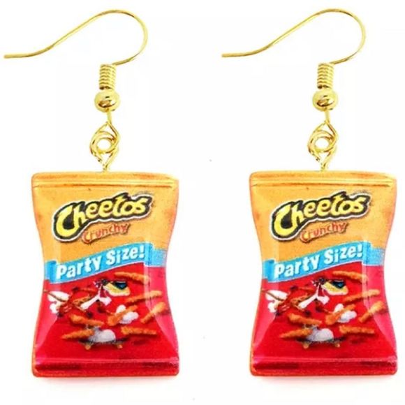 Cheeto Bag Earrings - Picture 1 of 5